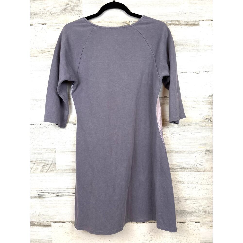Braintree Gray Multi Floral Mini Dress Womens S 3/4 Sleeve Cotton Casual - Picture 2 of 4